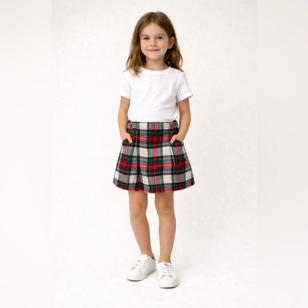 Carters Plaid Pleated Skirt Great Condition Size 5 Adjustable Waist Preppy
